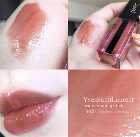 ysl glossy stain 50 swatch|YSL lip stain 610.